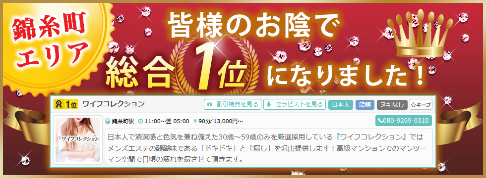 錦糸町エリア総合１位